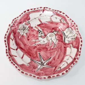 Vintage Italian Majolica Pottery Terra Cotta Bowl